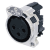 Neutrik NC3FBH2 Neutrik XLR-Buchse B-Serie 3pol female horizontal, Massepin, Kontakte versilbert, Gehäuse Zink