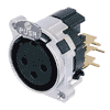 Neutrik NC3FBHR1 Neutrik XLR-Buchse B-Serie 3pol female rechts, Kontakte versilbert, Gehäuse Zink