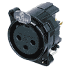Neutrik NC3FBV2-B Neutrik XLR-Buchse B-Serie 3pol female vertikal, Massepin, Kontakte vergoldet, Gehäuse schwarz