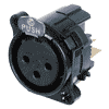 Neutrik NC3FBY-B Neutrik XLR-Buchse B-Serie 3pol female IDC, Kontakte vergoldet, Gehäuse schwarz