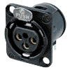 Neutrik NC3FD-H-B Neutrik XLR-Buchse D-Serie 3pol female schwarz, Kontakte vergoldet, horizontal