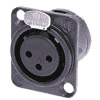 Neutrik NC3FD-L-BAG-1 Neutrik XLR-Buchse DL-Serie 3pol female schwarz, Kontakte versilbert, löt