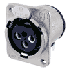 Neutrik NC3FDM3-H Neutrik XLR-Buchse D-Serie 3pol female nickel, Kontakte versilbert, horizontal, M3