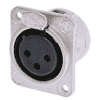 Neutrik NC3FDM3-L-1 Neutrik XLR-Buchse DL-Serie 3pol female nickel, Kontakte versilbert, löt, M3