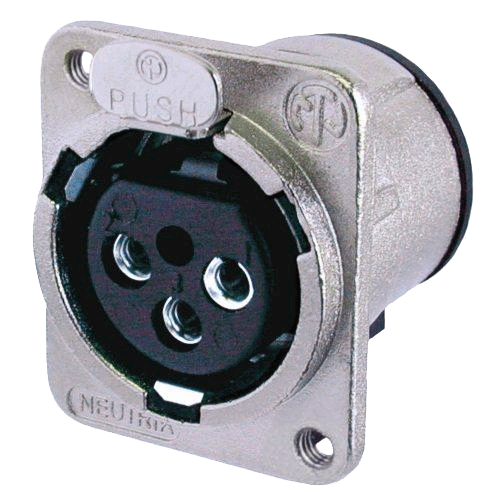 Neutrik NC3FDM3-V Neutrik XLR-Buchse D-Serie 3pol female nickel, Kontakte versilbert, vertikal, M3