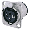 Neutrik NC3FD-V Neutrik XLR-Buchse D-Serie 3pol female nickel, Kontakte versilbert, vertikal
