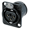 Neutrik NC3FD-V-B Neutrik XLR-Buchse D-Serie 3pol female schwarz, Kontakte vergoldet, vertikal