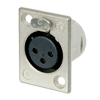 Neutrik NC3FP-1 Neutrik XLR-Buchse P-Serie 3pol female, versilberte Kontakte, vernickeltes Gehäuse