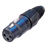 Neutrik NC3FX-B Neutrik X-Serie XLR-Stecker 3pol female, schwarz, Kontakte verg.