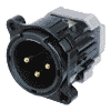 Neutrik NC3MBY-B Neutrik XLR-Buchse B-Serie 3pol male IDC, Kontakte vergoldet, Gehäuse schwarz