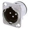 Neutrik NC3MD-H Neutrik XLR-Buchse D-Serie 3pol male nickel, Kontakte versilbert, horizontal