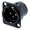 Neutrik NC3MD-H-B Neutrik XLR-Buchse D-Serie 3pol male schwarz, Kontakte vergoldet, horizontal