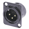 Neutrik NC3MD-L-BAG-1 Neutrik XLR-Buchse DL-Serie 3pol male schwarz, Kontakte versilbert, löt