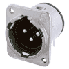 Neutrik NC3MDM3-H Neutrik XLR-Buchse D-Serie 3pol male nickel, Kontakte versilbert, horizontal, M3