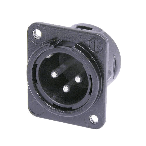 Neutrik NC3MDM3-L-BAG-1 Neutrik XLR-Buchse DL-Serie 3pol male schwarz, Kontakte versilbert, löt, M3