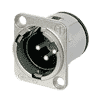 Neutrik NC3MD-V Neutrik XLR-Buchse D-Serie 3pol male nickel, Kontakte versilbert, vertikal