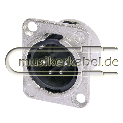 Neutrik NC4MD-L-1 Neutrik XLR-Buchse DL-Serie 4pol male nickel, Kontakte versilbert, löt