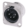 Neutrik NC4MD-L-1 Neutrik XLR-Buchse DL-Serie 4pol male nickel, Kontakte versilbert, löt