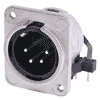 Neutrik NC4MDM3-H Neutrik XLR-Buchse DL-Serie 4pol male nickel, Kontakte versilbert, horizontal, M3