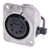 Neutrik NC5FDM3-H Neutrik XLR-Buchse DL-Serie 5pol female nickel, Kontakte versilbert, horizontal, M3