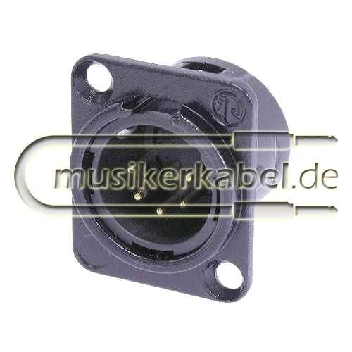 Neutrik NC5MD-L-B-1 Neutrik XLR-Buchse DL-Serie 5pol male schwarz, Kontakte vergoldet, löt