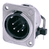 Neutrik NC5MDM3-H Neutrik XLR-Buchse DL-Serie 5pol male nickel, Kontakte versilbert, horizontal, M3