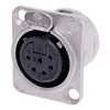 Neutrik NC6FD-L-1 Neutrik XLR-Buchse DL-Serie 6pol female nickel, Kontakte versilbert, löt