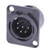 Neutrik NC6MD-L-B-1 Neutrik XLR-Buchse DL-Serie 6pol male schwarz, Kontakte vergoldet, löt