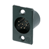 Neutrik NC6MP-B Neutrik XLR-Buchse P-Serie 6pol male, vergoldete Kontakte, schwarzes Gehäuse