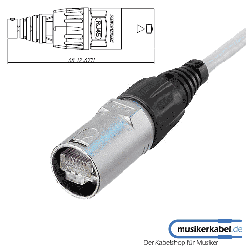 Neutrik NE8MC Neutrik etherCON RJ45-Cat5-Kabelstecker f. konf. Kabel nickel