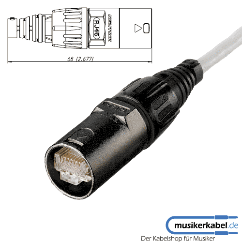 Neutrik NE8MC-B Neutrik etherCON RJ45-Cat5-Kabelstecker f. konf. Kabel schwarz