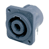 Neutrik NL4MD-H Neutrik speakON-Buchse 4pol D-Form horizontale Printmontage A-Screw grau