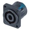 Neutrik NL4MD-V-S Neutrik speakON-Buchse 4pol D-Form vertikale Printmontage A-Screw Schaltkontakte