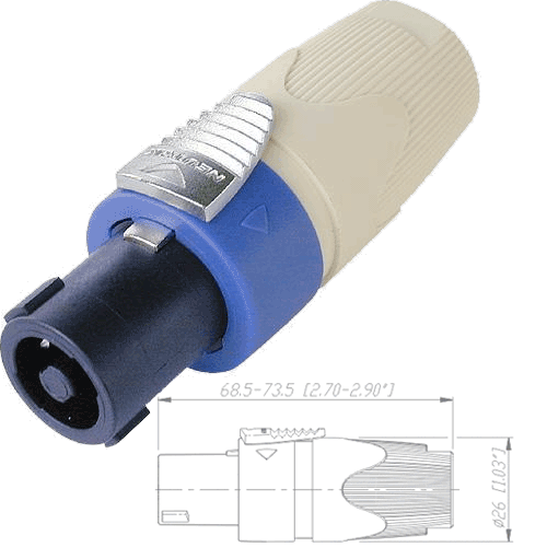 Neutrik NL4FX-9 Neutrik speakON-Stecker SPX-Serie 4pol, weiß