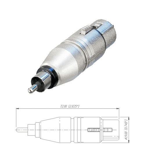 Neutrik NA2FPMM Neutrik Adapter rund XLR female - Cinchstecker