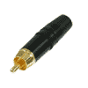 Rean NYS373-9 Rean Cinchstecker, vergoldete Kontakte, schwarz, 3,0-6,1mm, weiß