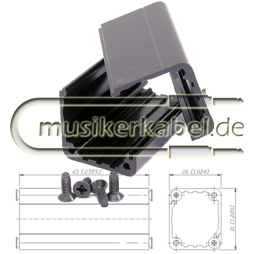 Neutrik NA-HOUSING Neutrik Adapter Leergehäuse 2x D-Serie, Alu, schwarz
