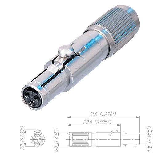 Neutrik NSC3F Neutrik nanoCON Stecker 3polig female