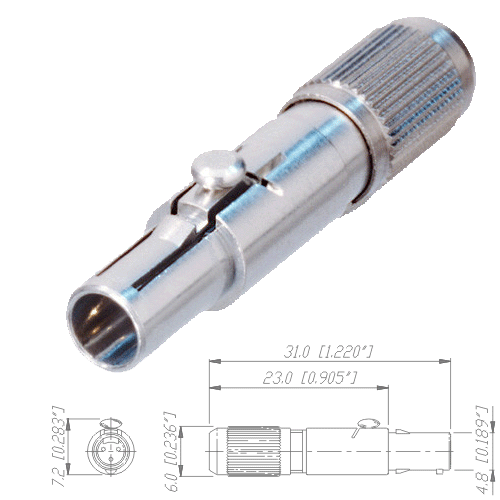 Neutrik NSC3M Neutrik NanoCon Stecker 3polig male