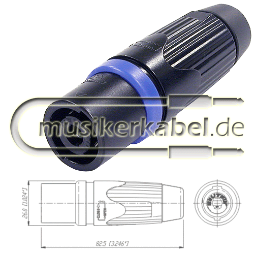 Neutrik NLT4MX-BAG Neutrik speakON Stecker 4pol male, STX schwarz