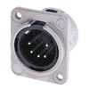 Neutrik NC5MDM3-L-1 Neutrik XLR-Buchse DL-Serie 5pol male nickel, Kontakte versilbert, löt, M3