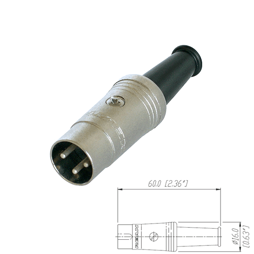 Rean NYS321 Rean DIN-Stecker 3polig, versilberte Kontakte