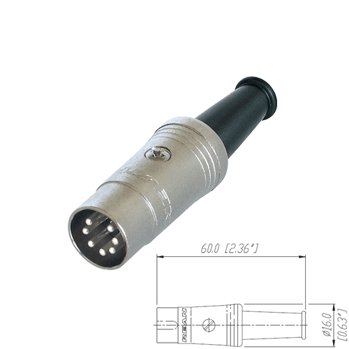 Rean NYS323 Rean DIN-Stecker 7polig, versilberte Kontakte