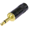 Rean NYS226BG Rean Klinkenstecker 3,5mm mono, schwarz, vergoldete Kontakte