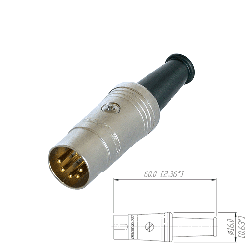 Rean NYS322G Rean DIN-Stecker 5polig, vergoldete Kontakte