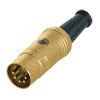 Rean NYS322AG Rean DIN-Stecker 5polig, vergoldete Kontakte, vergoldete Gehäuse