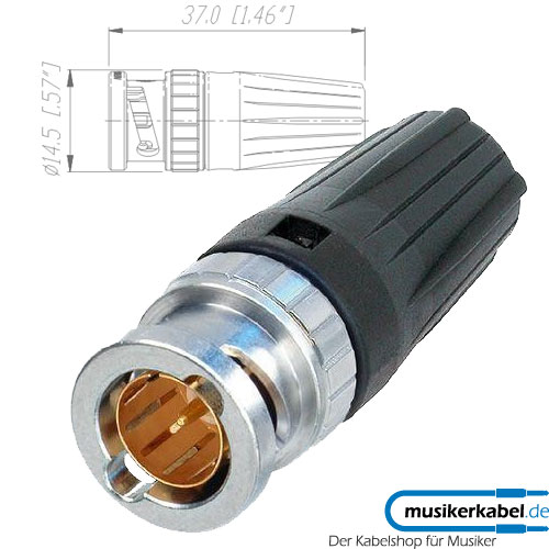 Neutrik NBLC75BSX14 Neutrik BNC-Stecker rearTWIST Large 1.4 / 6.6