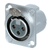 Neutrik NC3FD-LX-HE Neutrik XLR-Buchse DLX-Serie 3pol female, vergoldete Kontakte, velour-chrom