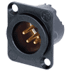 Neutrik NC4MD-LX-B Neutrik XLR-Buchse DLX-Serie 4pol male, vergoldete Kontakte, schwarz