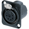 Neutrik NC6FD-LX-B Neutrik XLR-Buchse DLX-Serie 6pol female, vergoldete Kontakte, schwarz